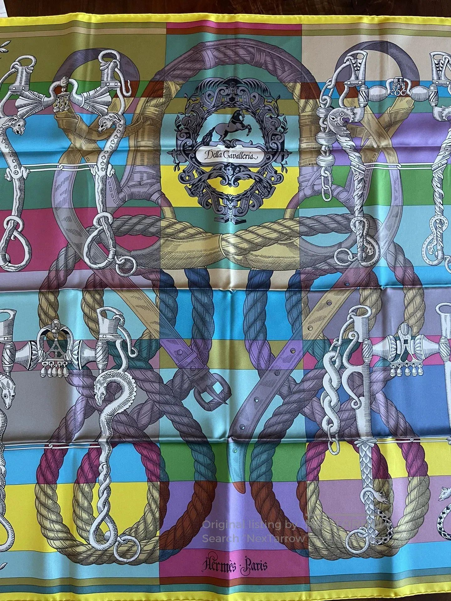 Hermes Hermès Silk Scarf Knight on Horse 90x90. Size ONE SIZE - 2 Thumbnail