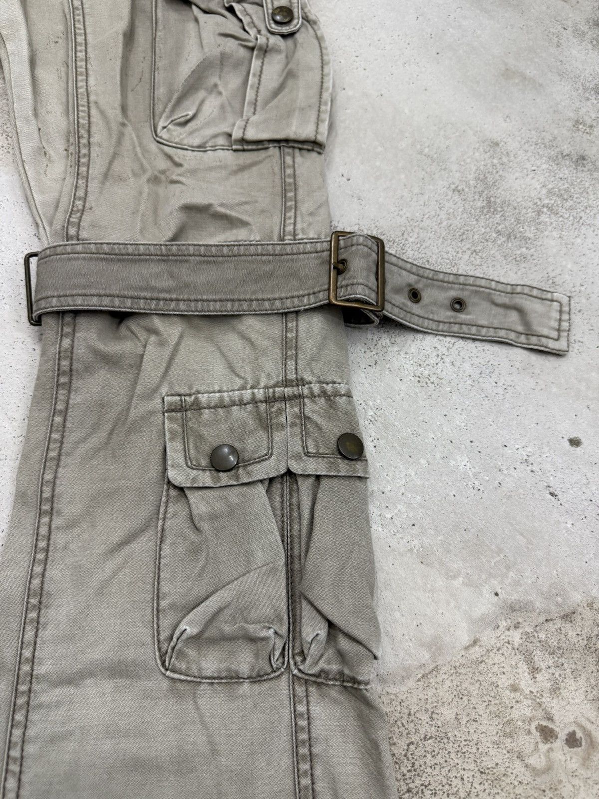 Issey Miyake × Tete Homme Tete Homme Japan Two Tones Faded Bondage Cargo Flared Pants Size US 30 / EU 46 - 13 Thumbnail