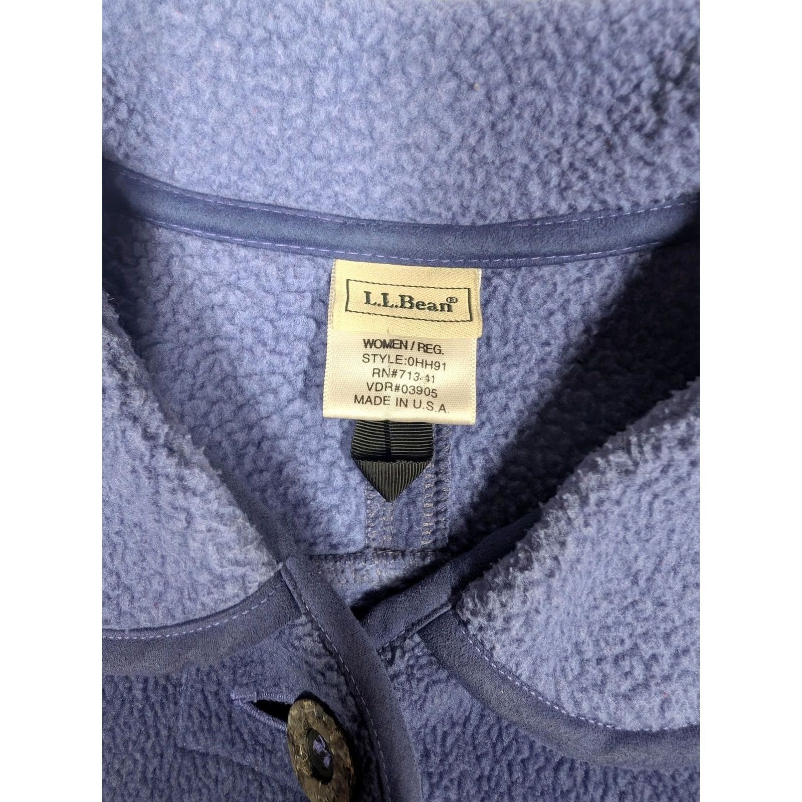 Vintage L.L.Bean Jacket Womens Large Blue Fleece Button Front Pockets Coat Size L / US 10 / IT 46 - 7 Thumbnail