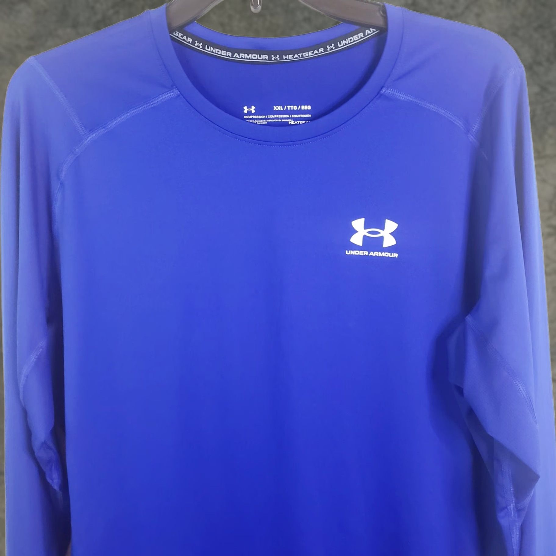 Under Armour Under Armour Heatgear Compression Shirt Men's 2XL Blue Crewneck Long Sleeve Pullover New Size US XXL / EU 58 / 5 - 1 Thumbnail