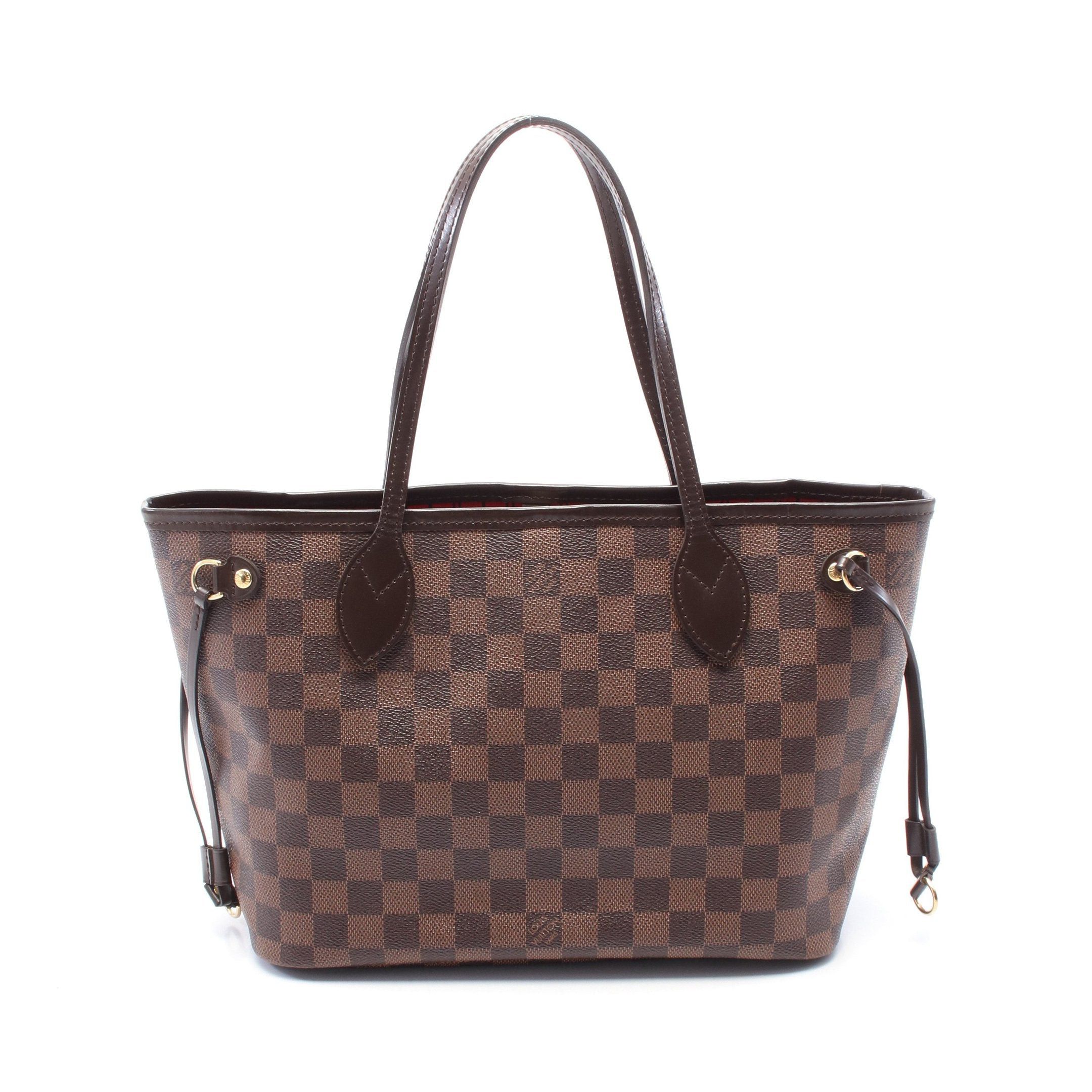 Louis Vuitton Neverfull Pm Damier Ebene Handbag Tote Bag Leather Brown, Women's