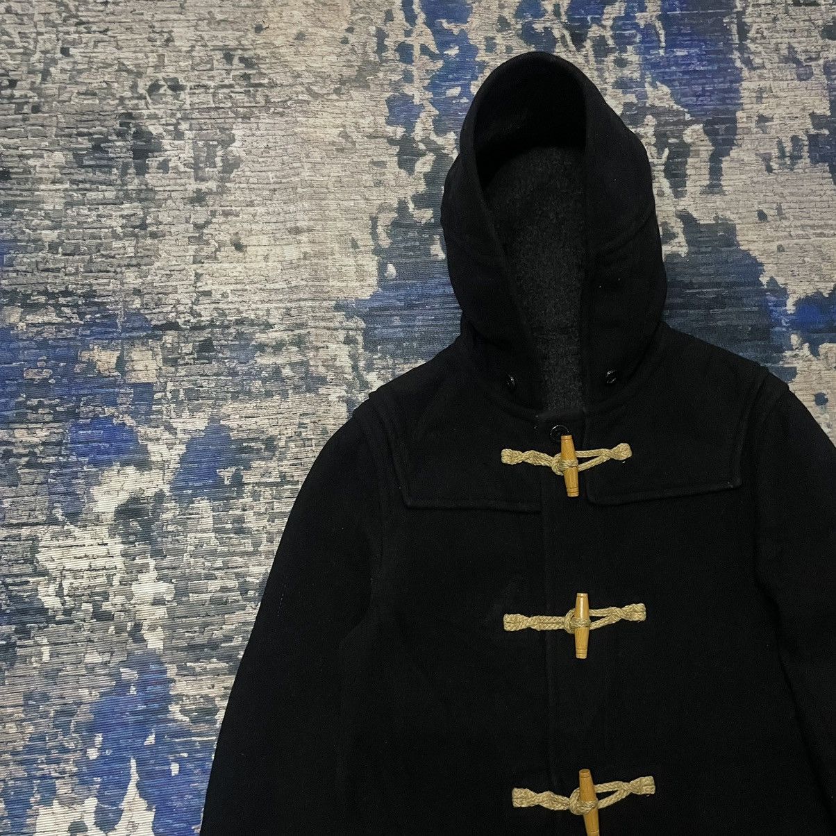 Uniqlo 🇯🇵 Vintage Uniqlo Wool Hooded Duffle Long Coat Button Jacket Size US M / EU 48-50 / 2 - 3 Thumbnail