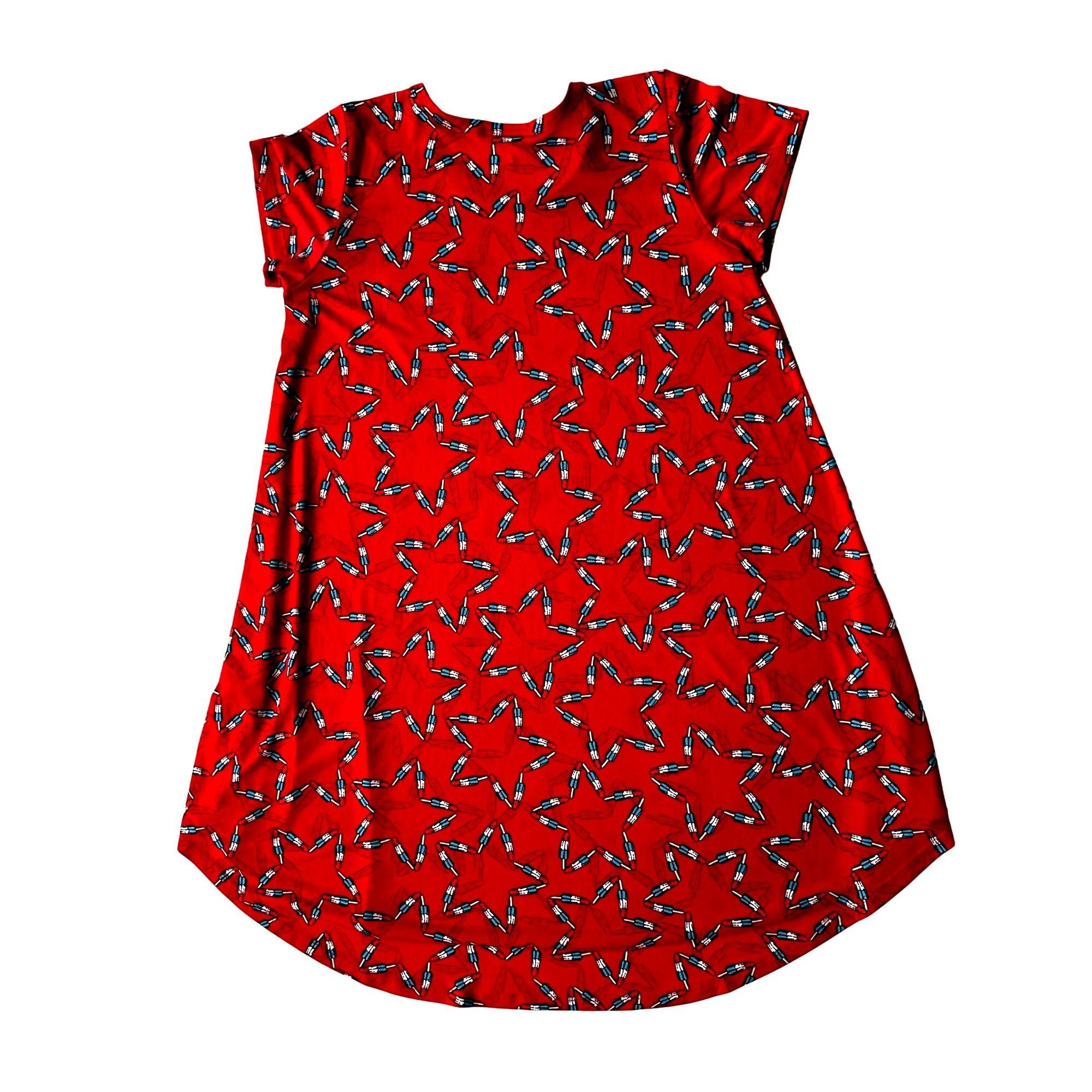 Other NWOT LulaRoe Irma Stars Popsicles Top 10 Red Hi Low Patr Size L / US 10 / IT 46 - 10 Thumbnail