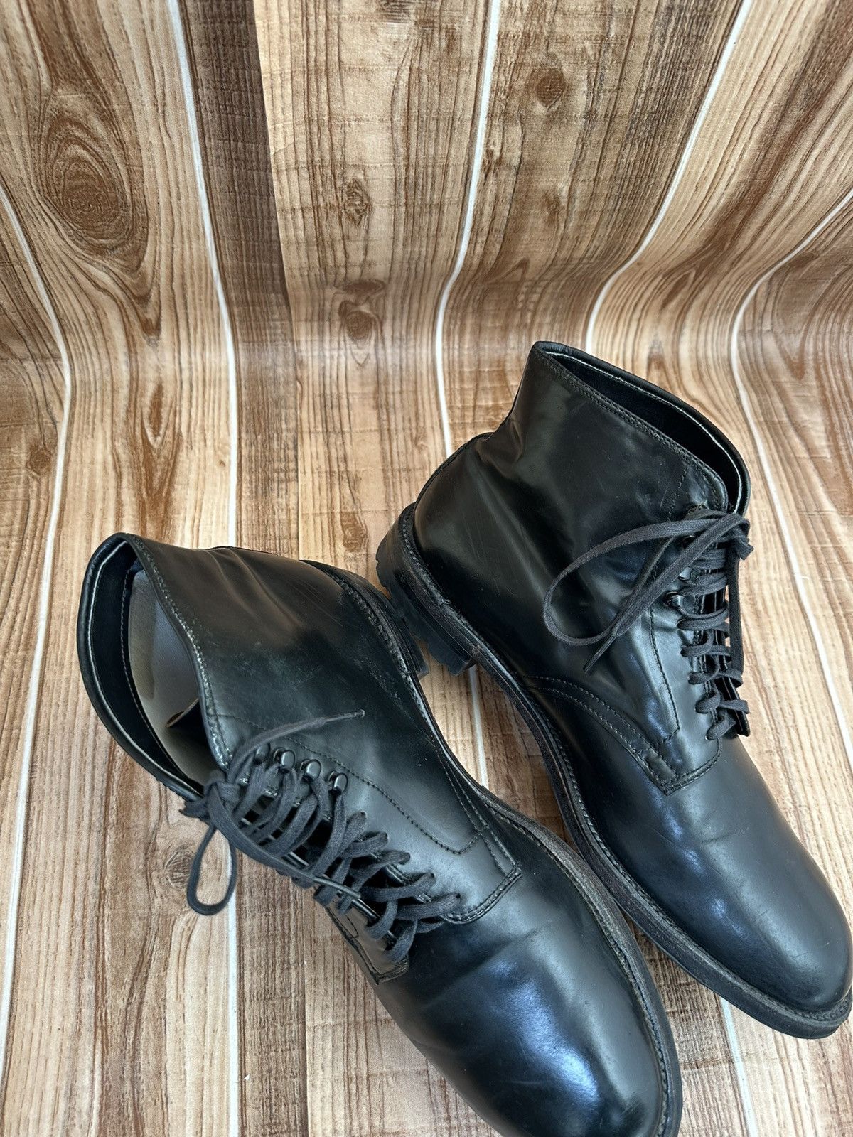Alden Alden Black Shell Cordovan Leather Boots with Commando Sole Size US 10.5 / EU 43-44 - 9 Thumbnail