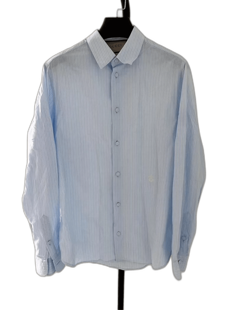 Gucci Gucci Stripe Embroidered Long Sleeve Shirt Size US M / EU 48-50 / 2 - 1 Thumbnail