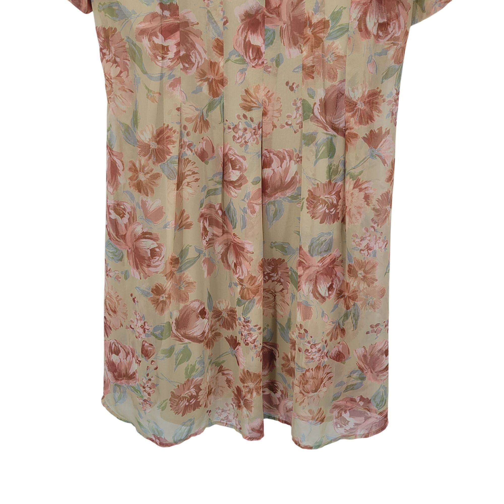 Laura Ashley Vtg Laura Ashley Sheer Floral Short-Sleeve Shift Dress Sz 4 Size S / US 4 / IT 40 - 10 Thumbnail