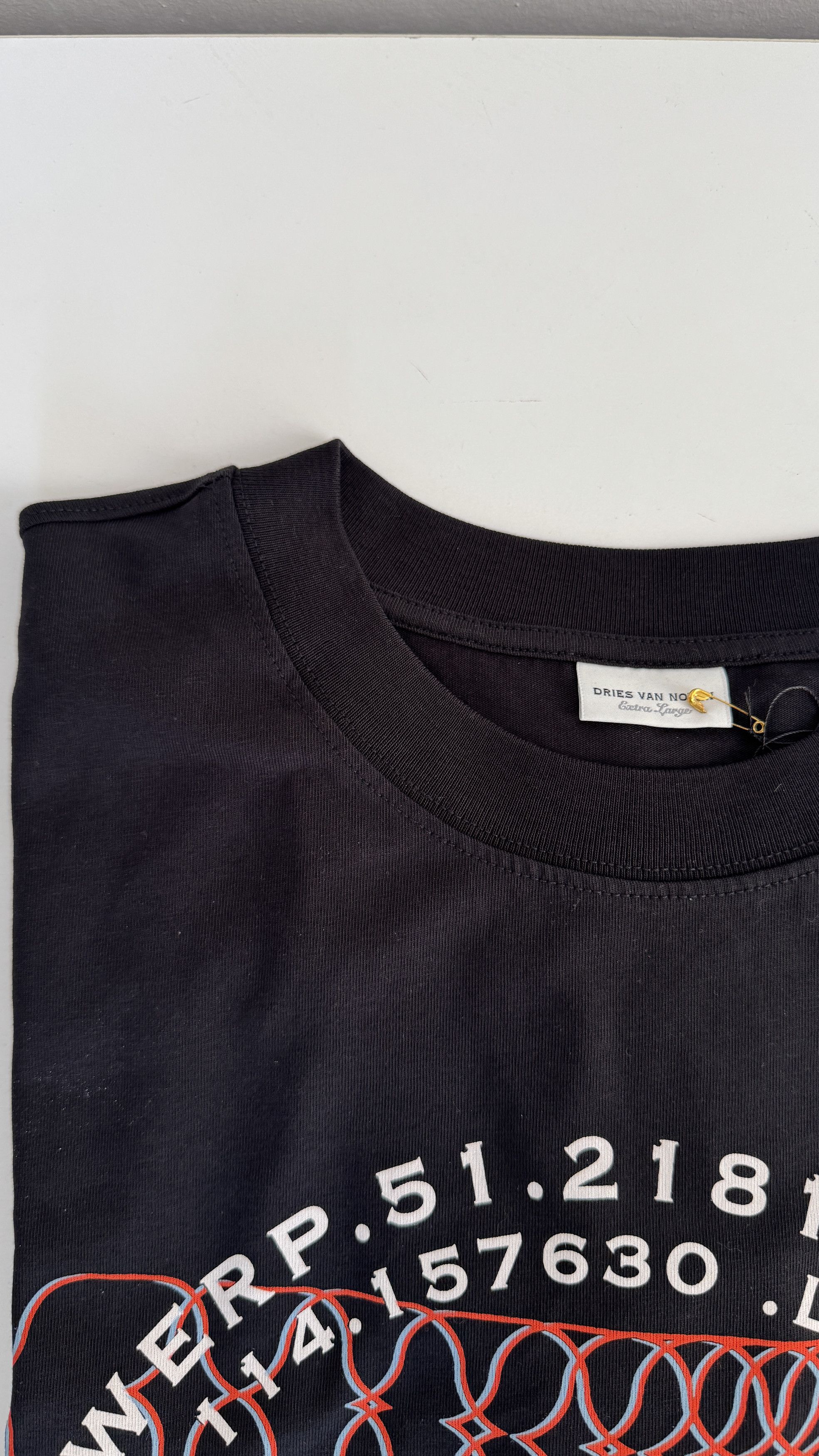 Dries Van Noten Black Printed Long Sleeve T-shirt Size US XL / EU 56 / 4 - 4 Thumbnail