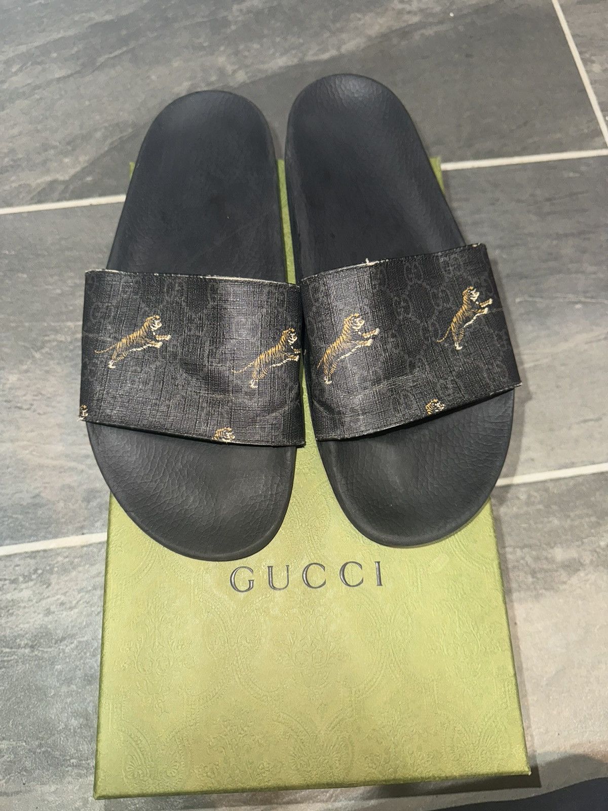 Gucci “GG Supreme Tigers” Slides