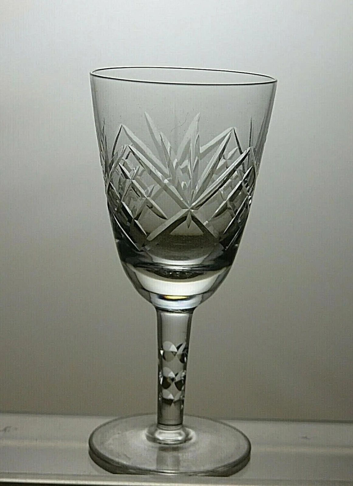 The Unbranded Brand Lead Crystal Cut Glass Set Of 3 Wine Glasses 5 1/4" Size ONE SIZE - 3 Thumbnail