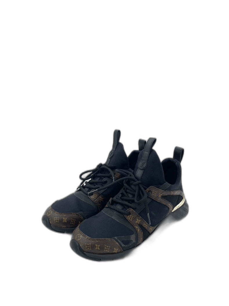 Louis Vuitton Louis Vuitton lv Louis Vuitton Size 38 Black Brown Mesh Patch Laced Casual Sports Shoes Size US 6 / EU 39 - 1 Thumbnail