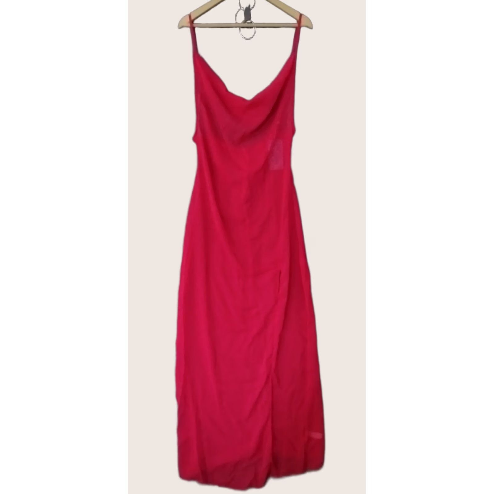 Vintage Toluca Swim Red Maxi Cover Up Cowl Neck Sheer Dress - Size M - Women’s Beach Summer Party Ladies Size M / US 6-8 / IT 42-44 - 1 Thumbnail