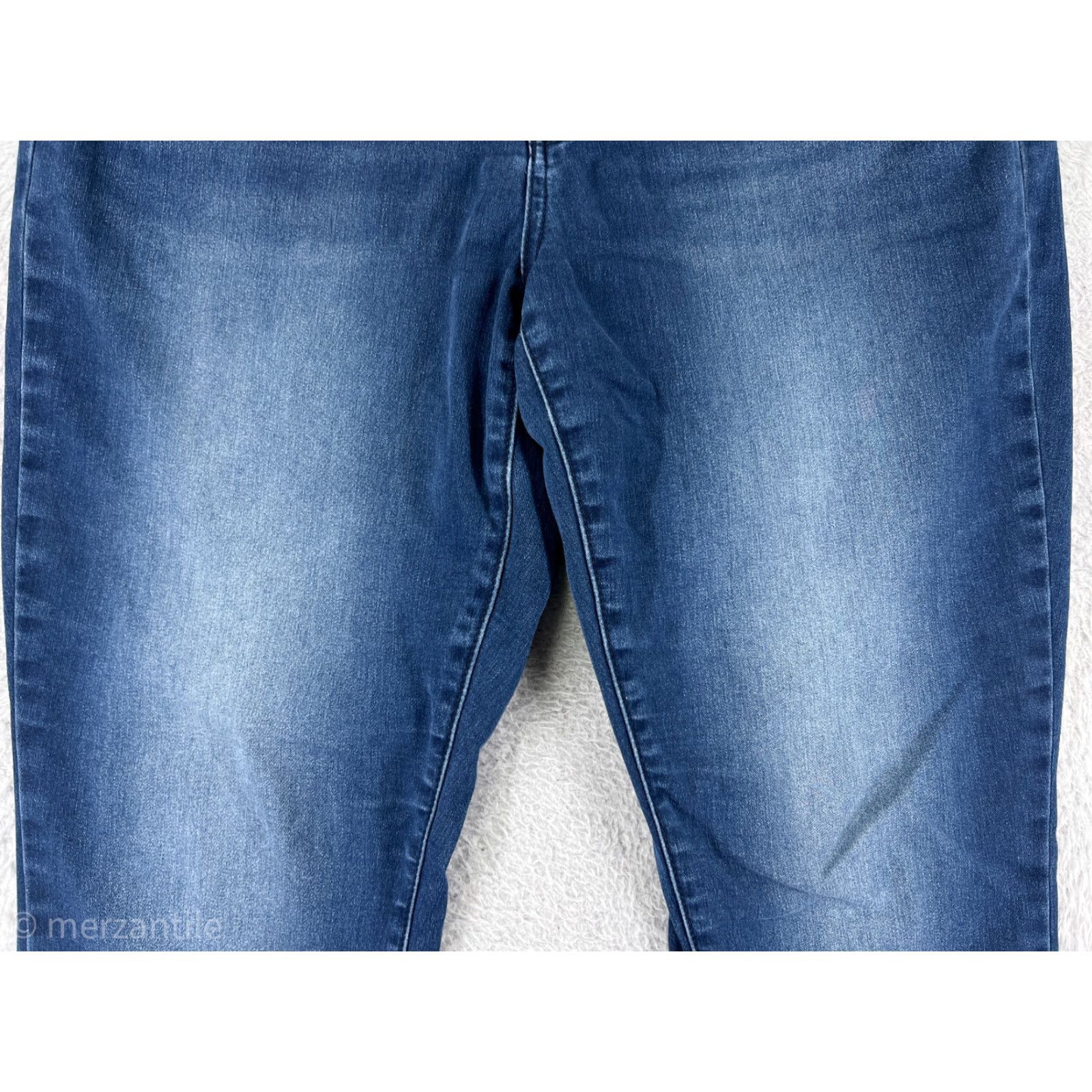 Vintage Seven7 Jeans Womens 14 Blue Denim High Rise Leggings Embroidered Cotton Blend Shirt? Size 36" / US 14 / IT 50 - 7 Thumbnail