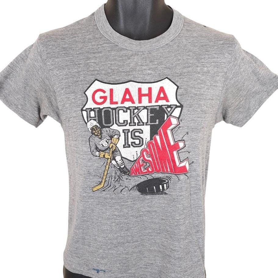 Vintage Vintage GLAHA Ice Hockey T Shirt Mens Size Small Gray 80s Size US S / EU 44-46 / 1 - 1 Thumbnail