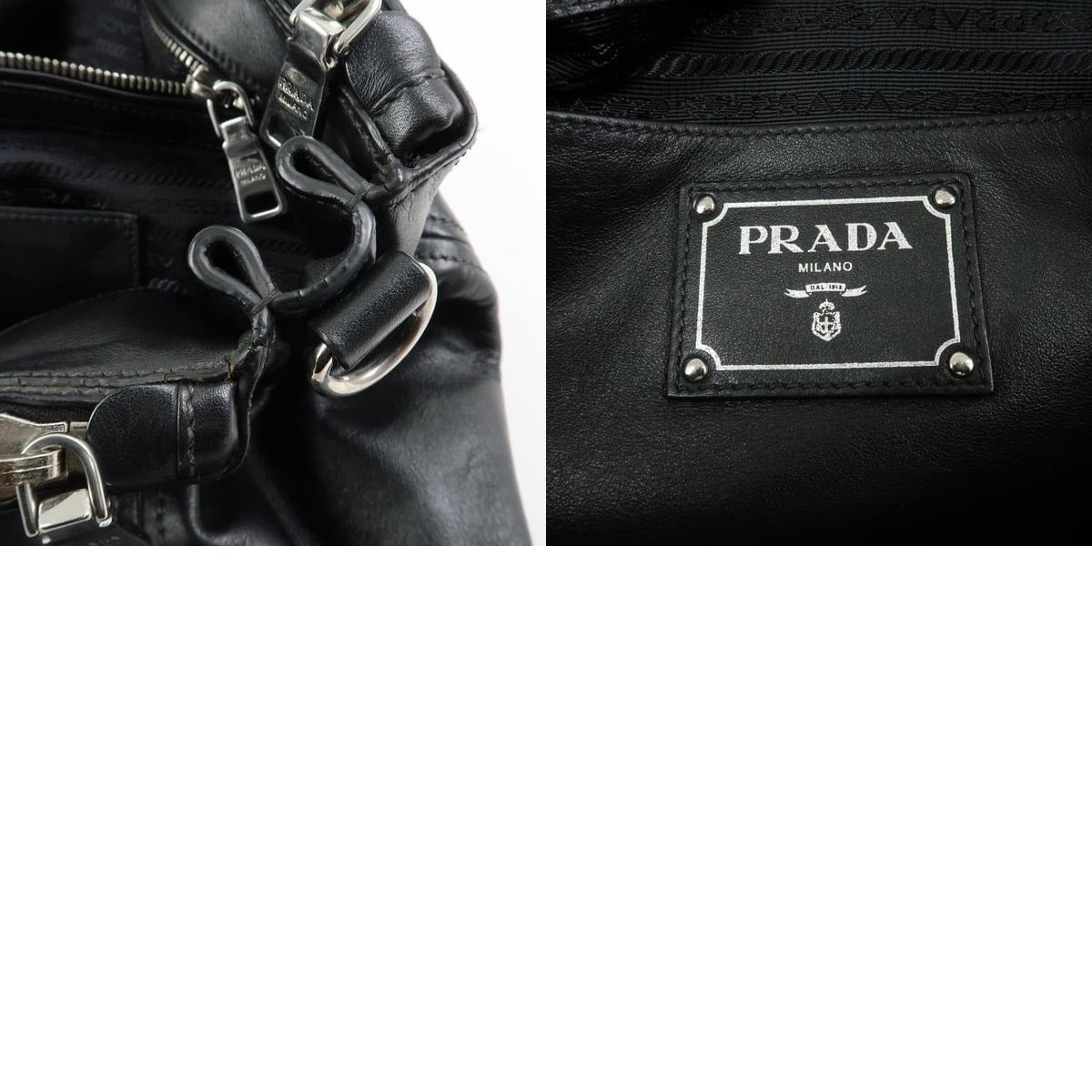 Prada Prada Logo Calfskin Satchel Black Size ONE SIZE - 8 Thumbnail