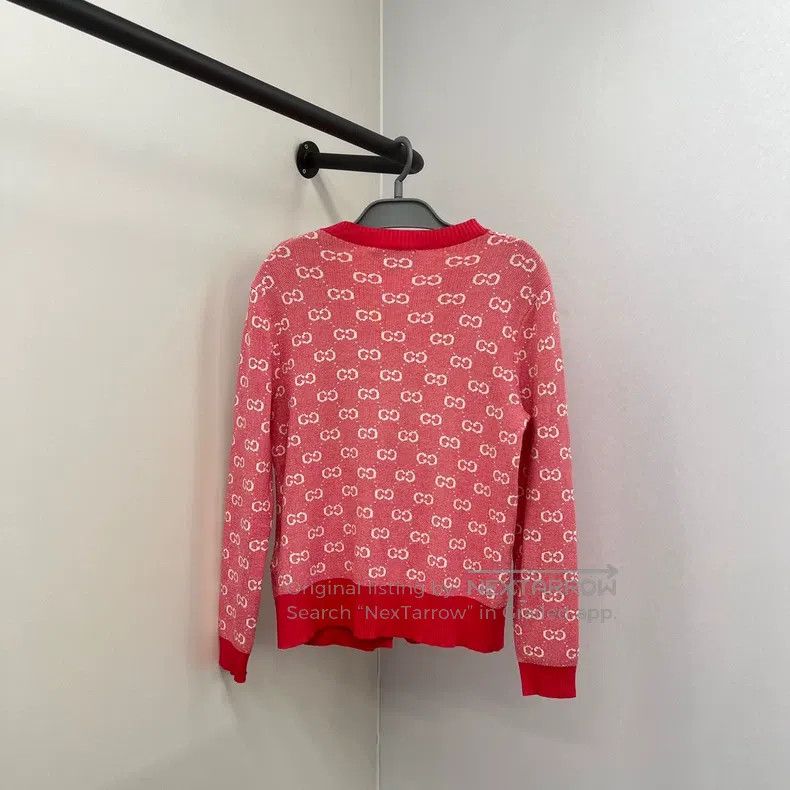 Gucci Gucci Full-print double G gold buckle knitted cardigan coa Size S / US 4 / IT 40 - 2 Thumbnail