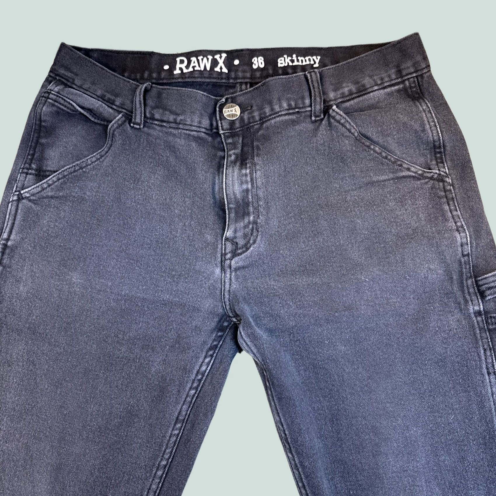 Vintage Men’s Jeans Raw X Black Skinny 36x30 Mens Regular 36 Black Skinny Jeans Raw X Size US 36 / EU 52 - 1 Thumbnail