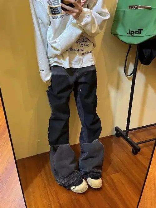 High Sport × Japanese Brand × Jean Vintage patchwork raw edge washed rare jeans Size US 32 / EU 48 - 4 Thumbnail