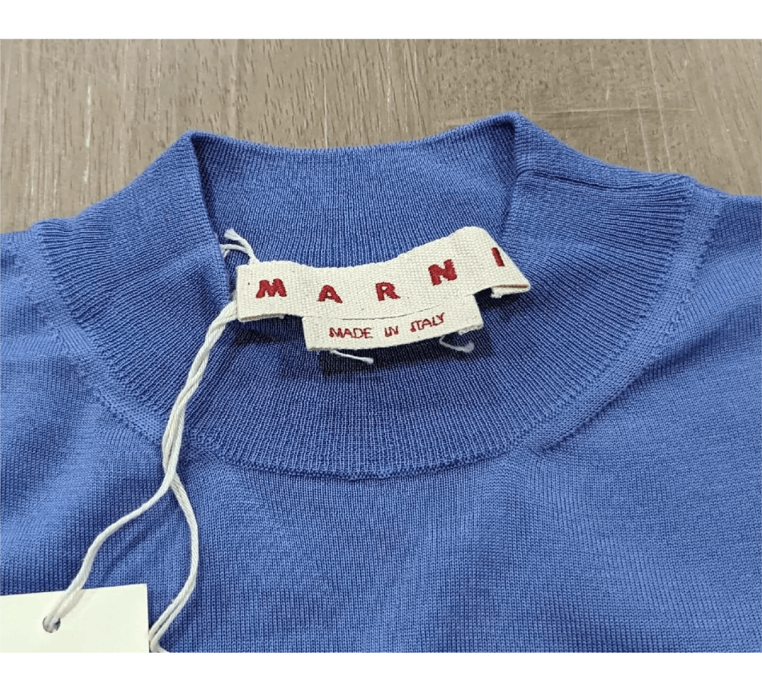 Marni MARNI Wool Logo Mockneck Sweater Light Blue 52 Size US L / EU 52-54 / 3 - 2 Thumbnail