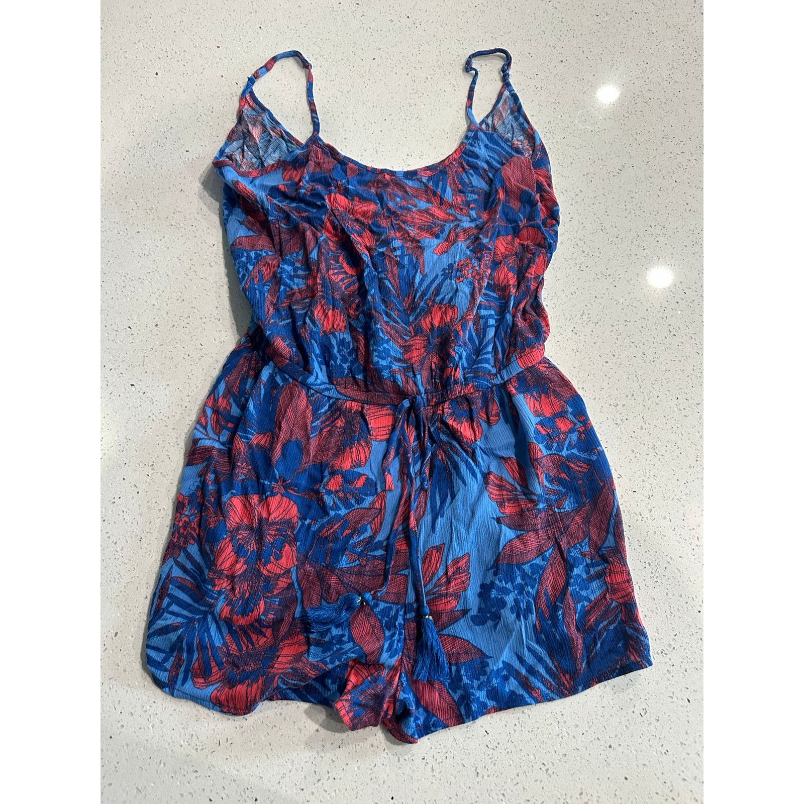 Other VTG Hawaiian Tropic Romper L Striped Beach Sleeveless V-Neck Size XL / US 12-14 / IT 48-50 - 1 Thumbnail