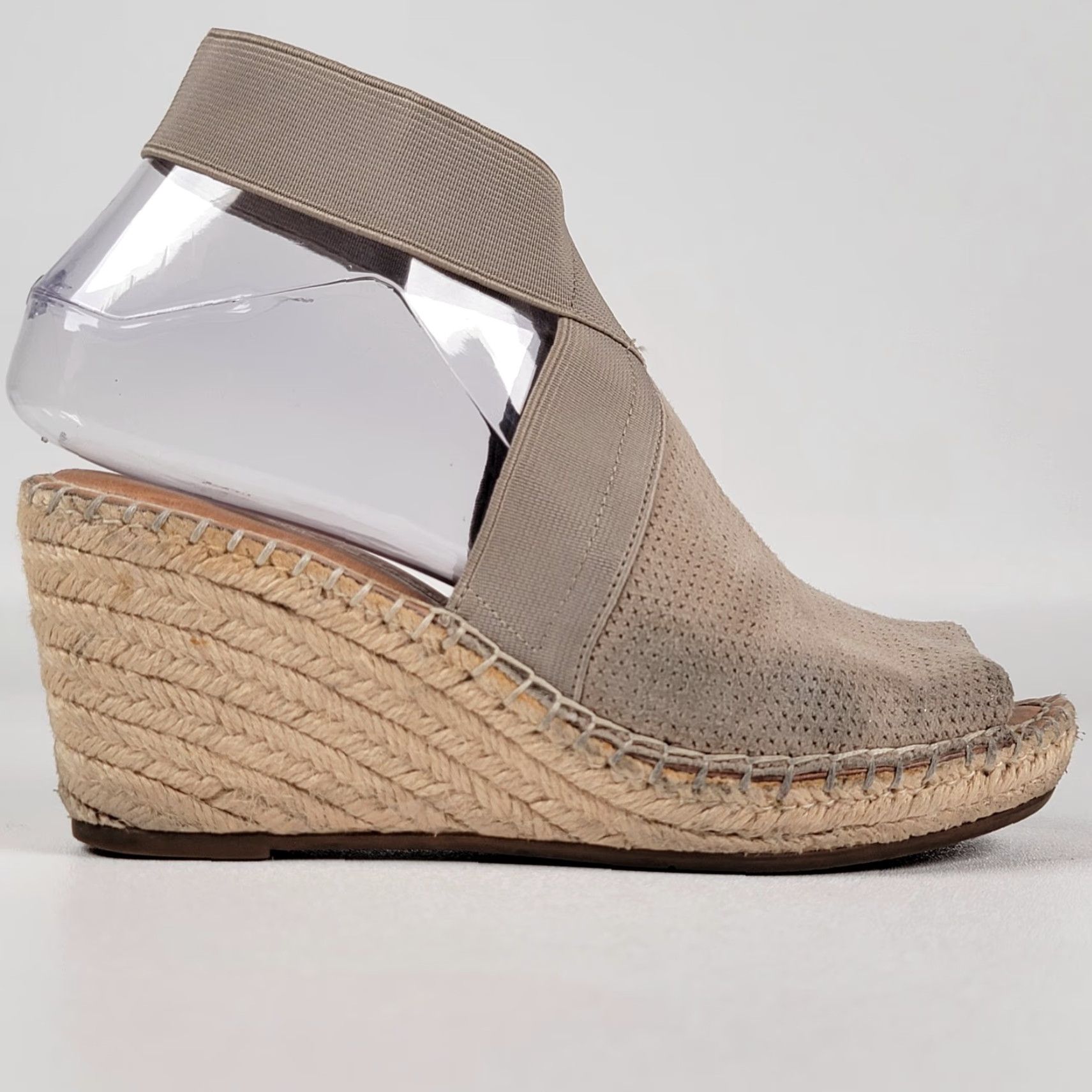 Vintage Gentle Souls by Kenneth Cole Sandal M Womens Espadrille Wedge Beige Leather Buckle Comfort 6/36 Size US 6 / IT 36 - 4 Thumbnail