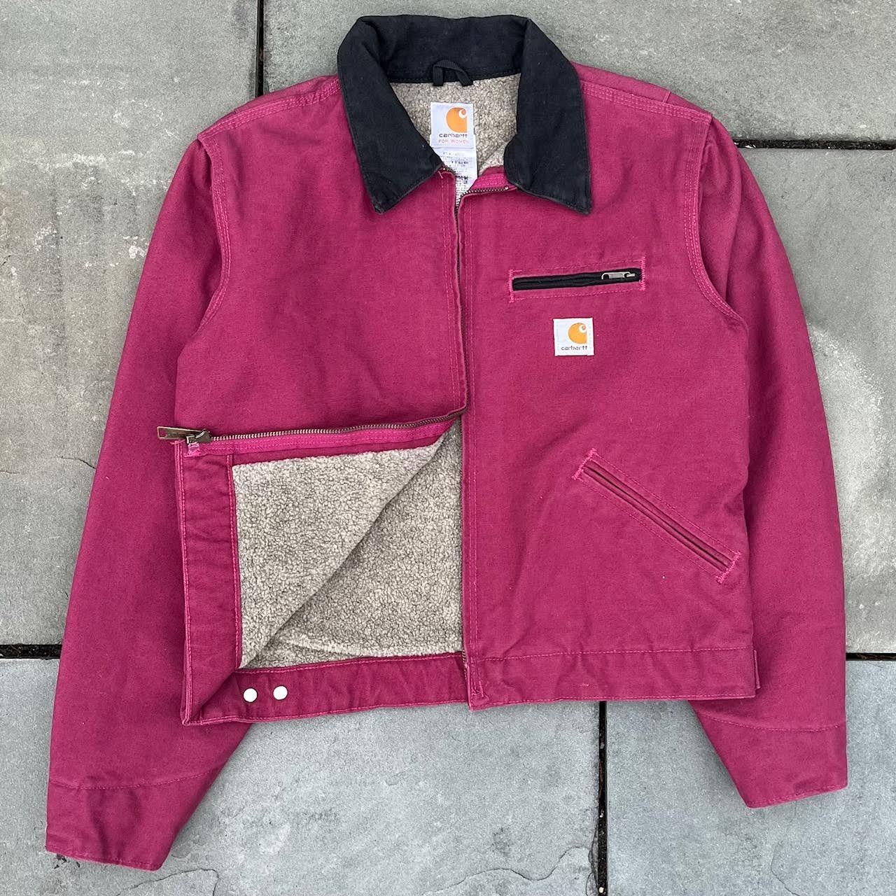 image of Carhartt Detroit Jacket, Wj097 Rby, Raspberry/pink Color, Xs in Raspberry Pink, Women's