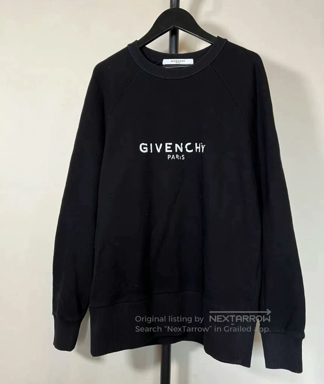 Givenchy Givenchy Black Distressed Logo Sweatshirt. Size US XS / EU 42 / 0 - 1 Thumbnail