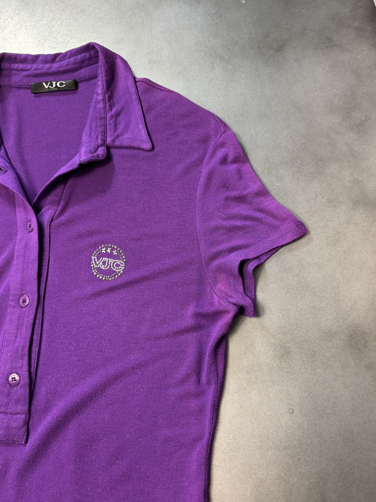 Versace × Versace Jeans Couture × Vintage Vintage Versace Jeans Couture Polo Shirt Y2K 2000s Half Butt Size S / US 4 / IT 40 - 4 Thumbnail