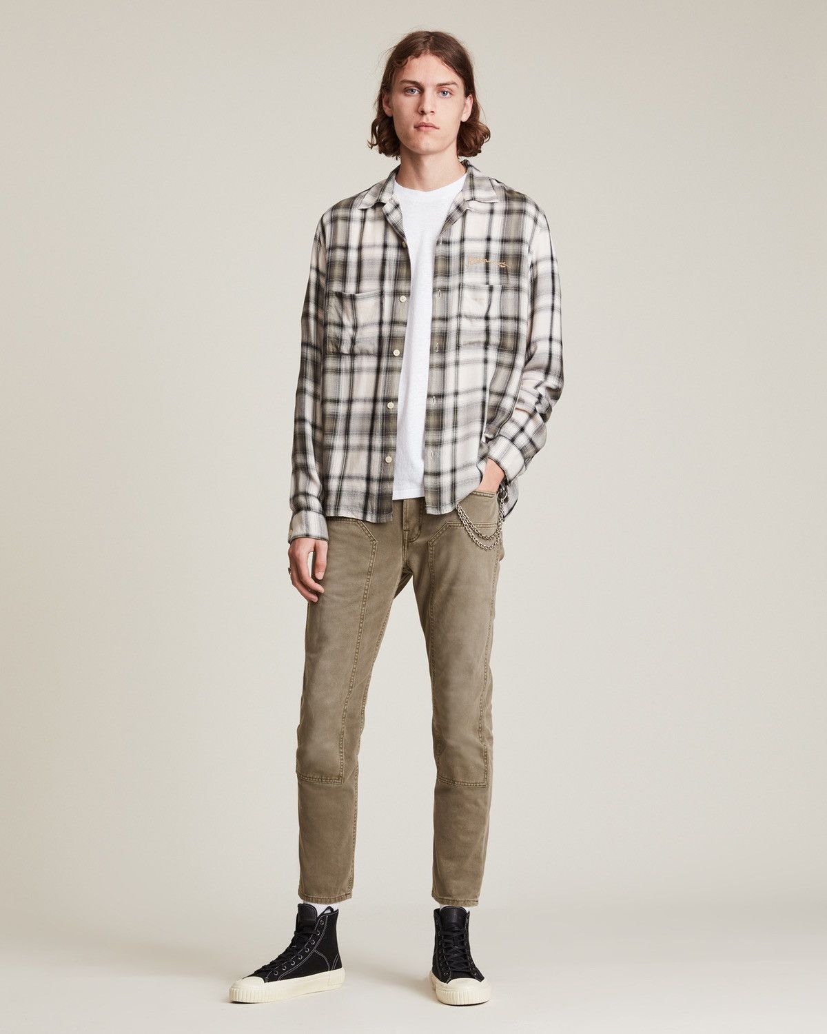 Allsaints Allsaints Men’s Jack Carpenter Cropped Straight Jeans, 28W Size US 28 / EU 44 - 1 Thumbnail