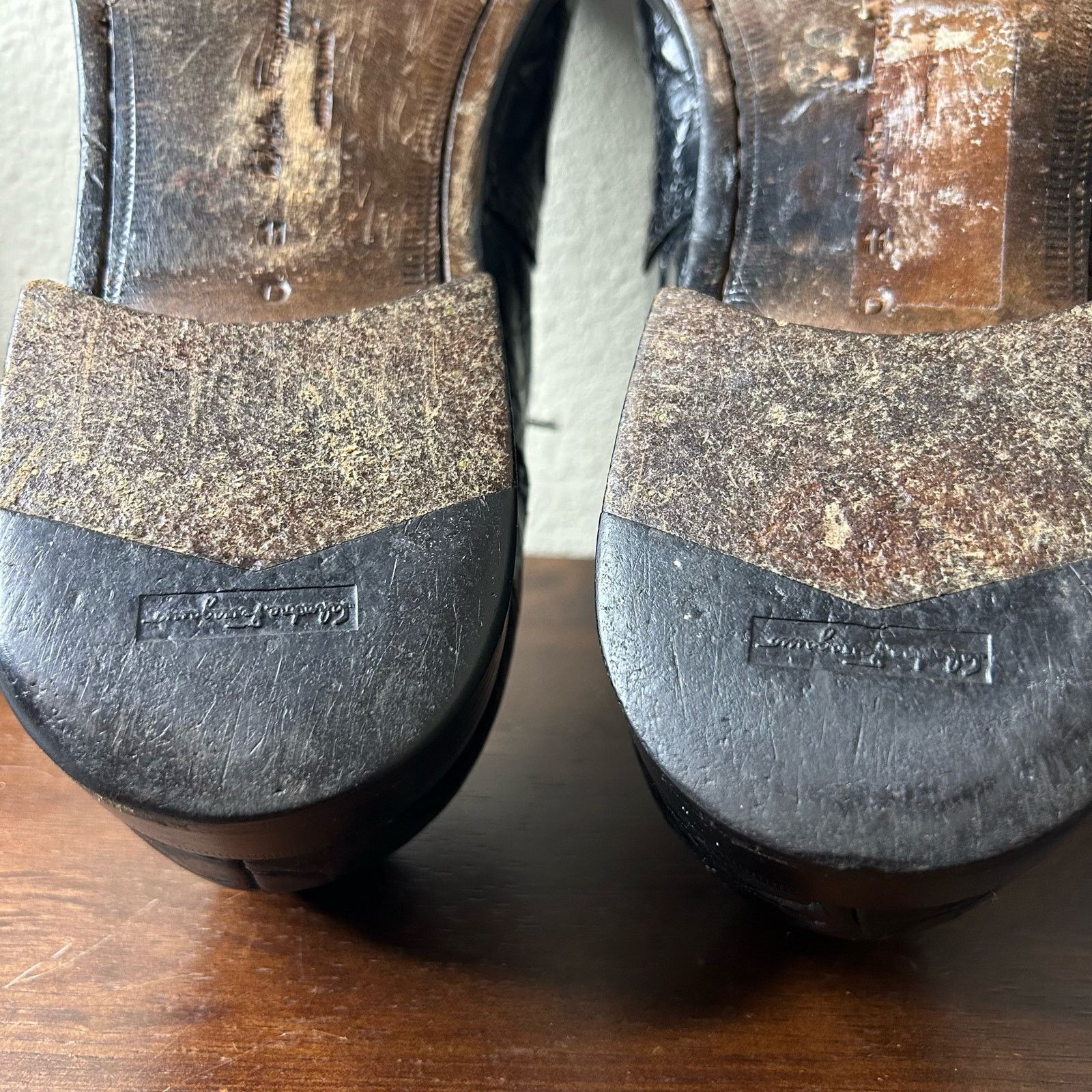 Salvatore Ferragamo Salvatore Ferragamo Shoes Black Leather Oxfords Size 11 Size US 11 / EU 44 - 11 Thumbnail