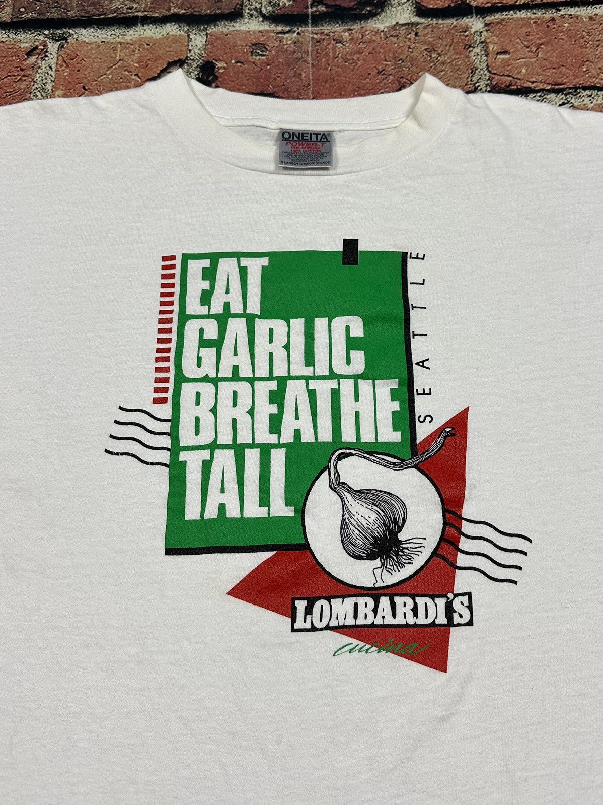 Vintage Vintage Lombardi’s Tee Italy Eat Garlic Breathe Tall Seattle Size US XL / EU 56 / 4 - 3 Thumbnail