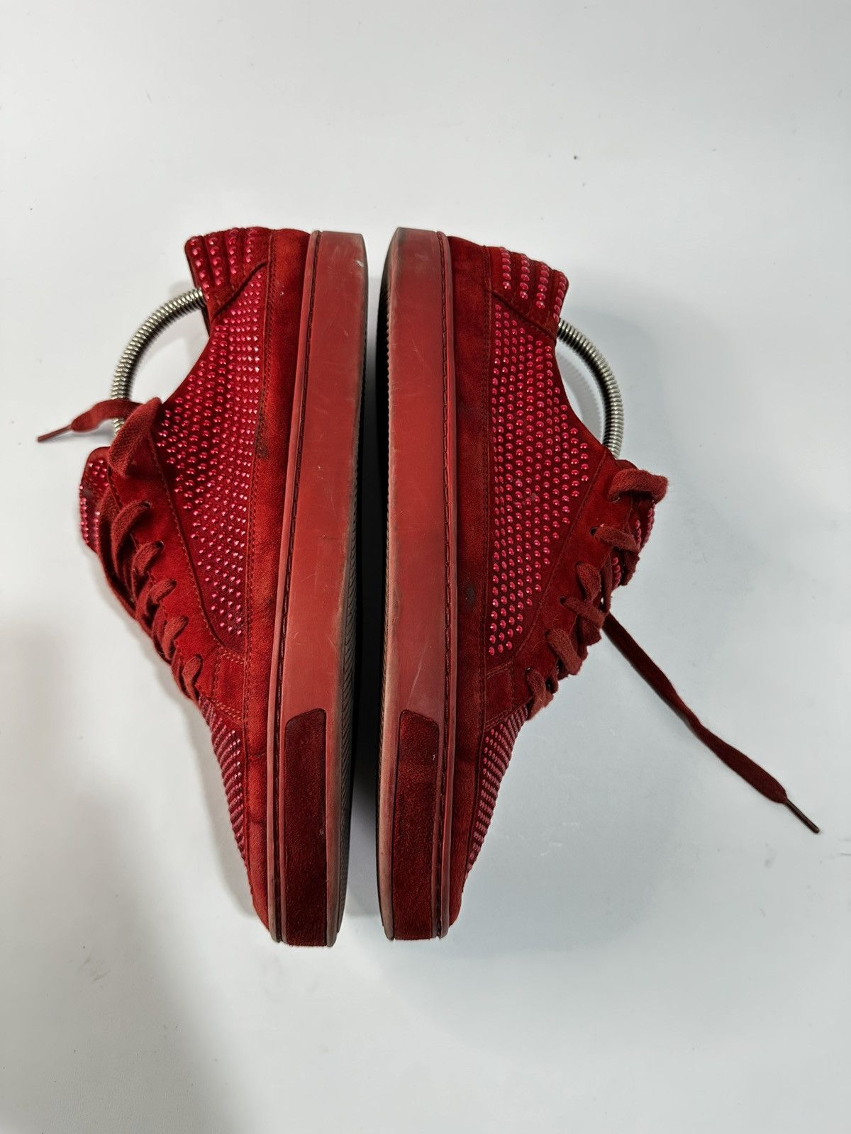 Gucci Gucci Red Suede Studded Limited Edition Low Top Sneakers. Size US 8 / EU 41 - 6 Thumbnail