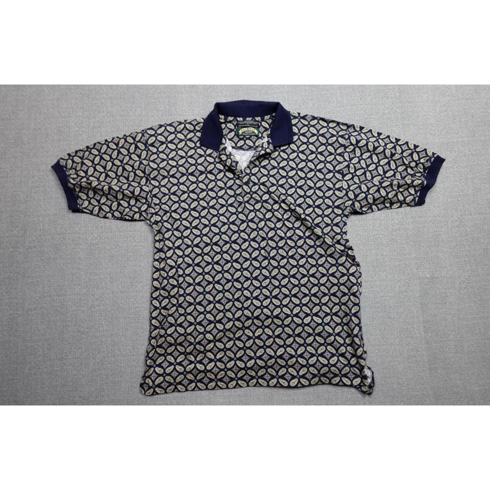 Vintage Vintage Golf Polo Mens Large Blue Paisley All Over Print Fairway Sport Stretch Shirt Size US L / EU 52-54 / 3 - 4 Thumbnail