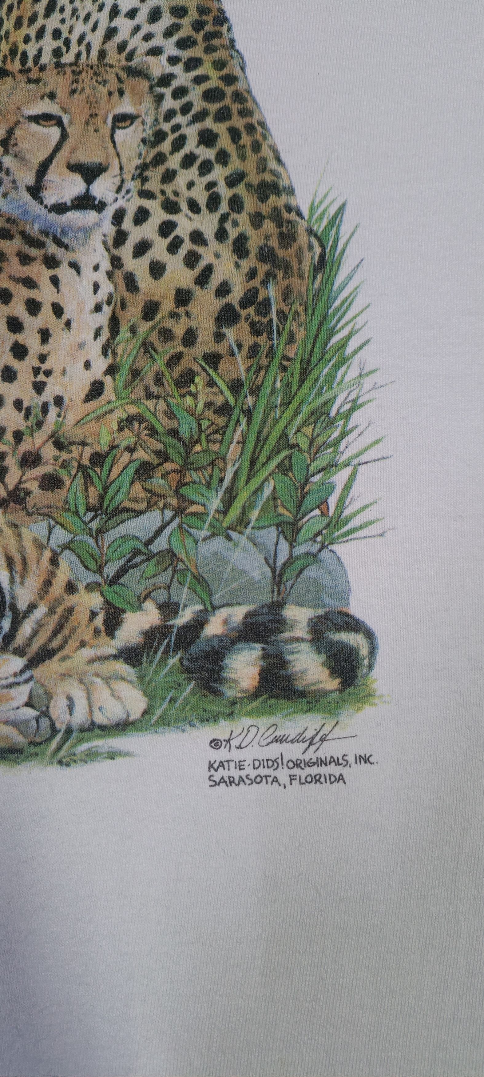 Vintage Big Cat Animal Lion Tiger Cheetah Double Sided Tee Size US XL / EU 56 / 4 - 3 Thumbnail