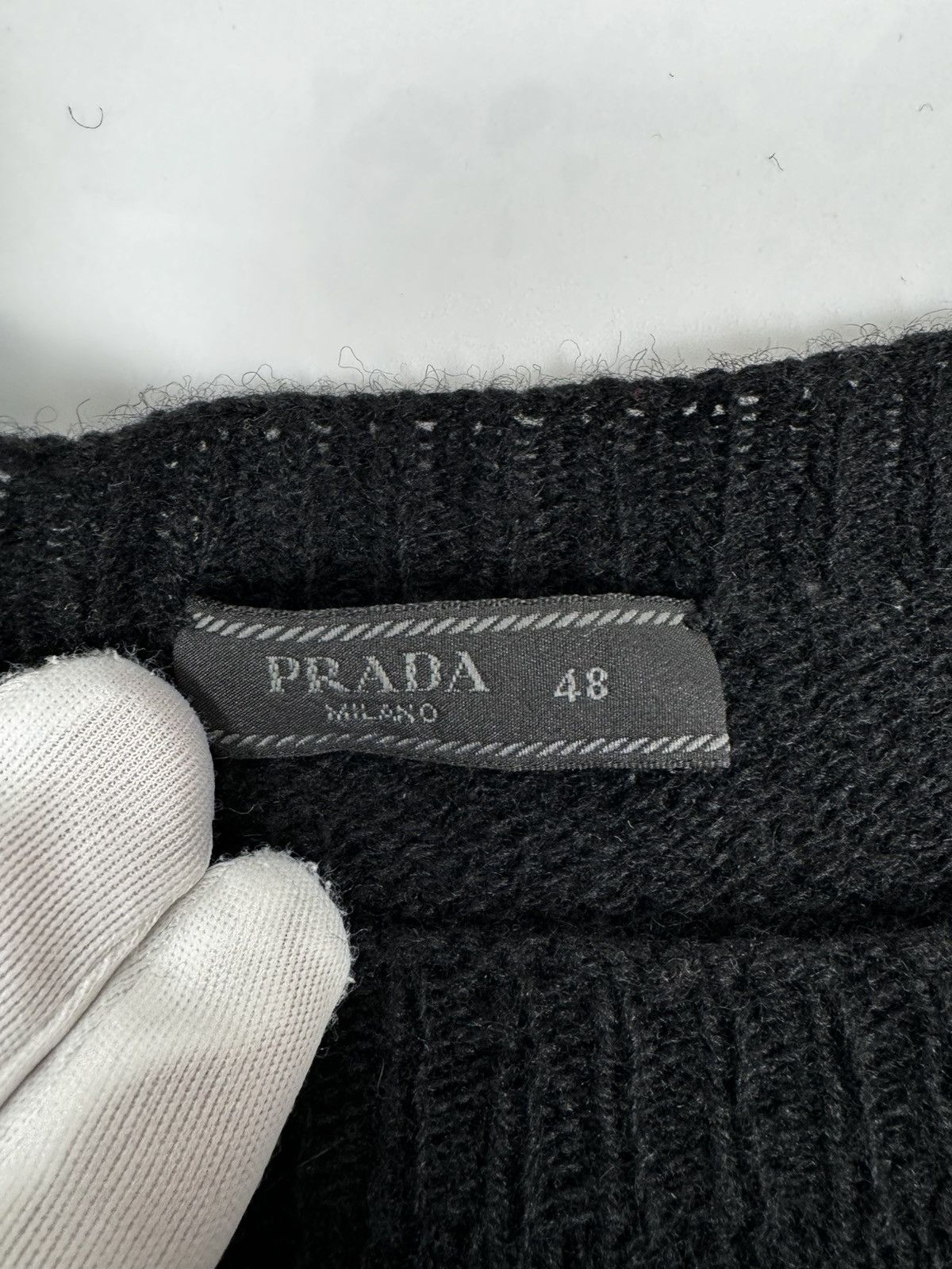 Prada Prada Heard Pattern Wool Black Sweater Size US M / EU 48-50 / 2 - 4 Thumbnail