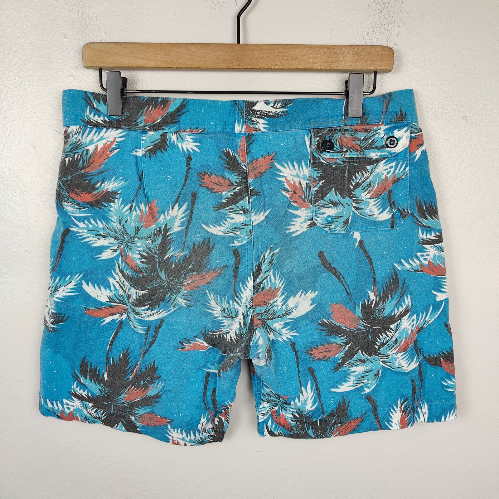 M.Nii M Nii Makaha Hawaiian Swim Trunks 30 Blue Tropical Print Size US 30 / EU 46 - 4 Thumbnail