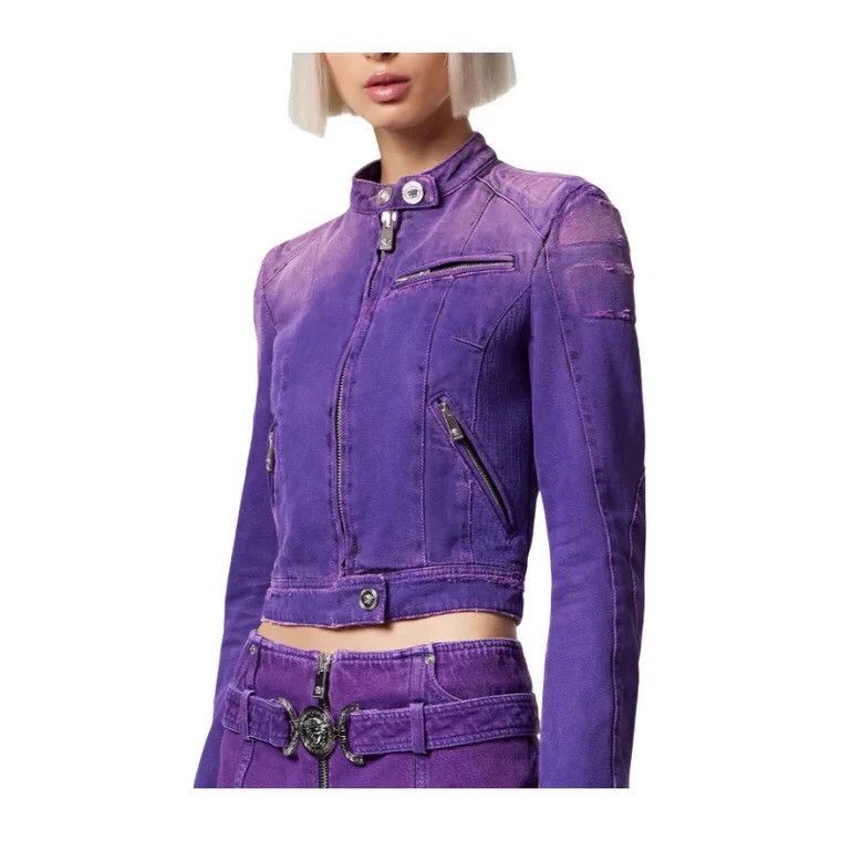 Versace Versace Purple denim jacket Size M / US 6-8 / IT 42-44 - 2 Thumbnail