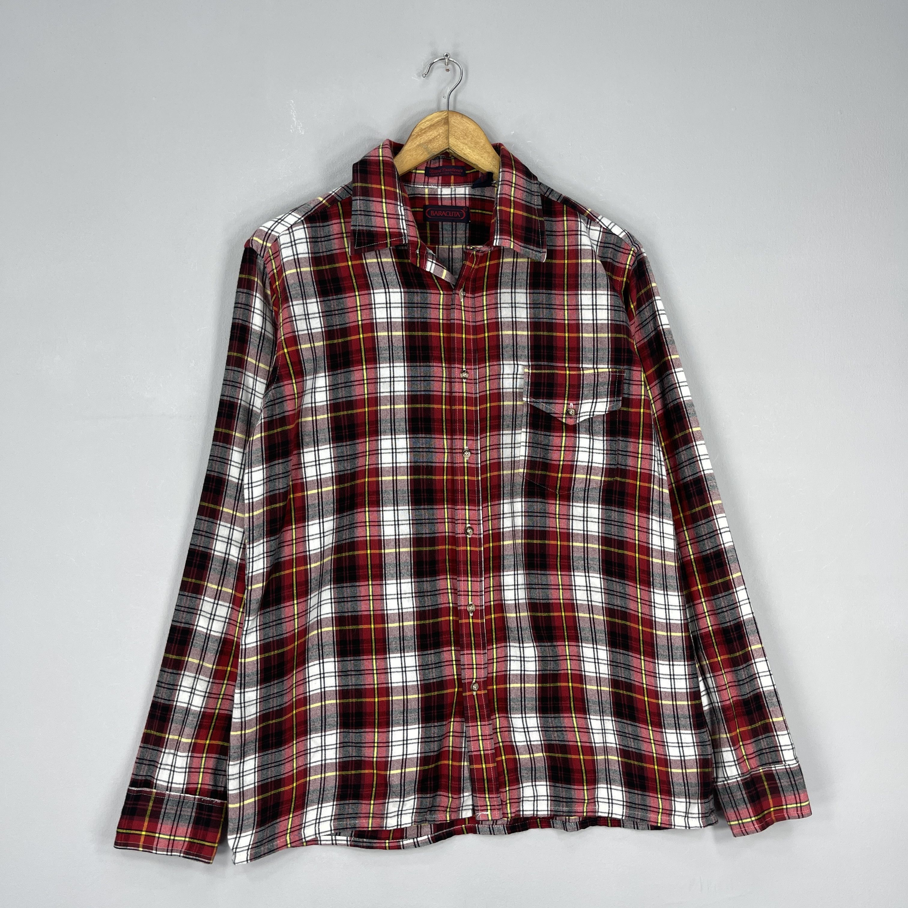 Baracuta Vintage 90's BARACUTA Plaid Checkered Red Tartan Flannel Size US L / EU 52-54 / 3 - 4 Thumbnail