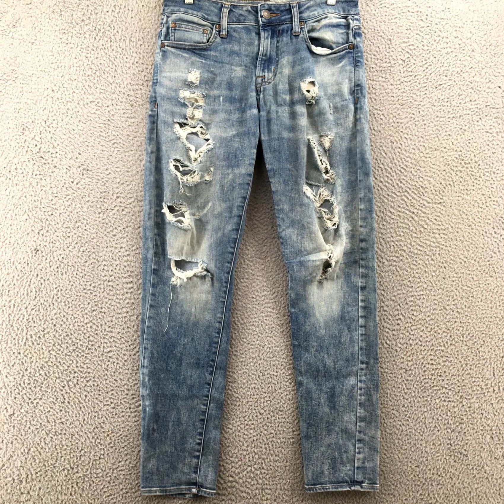 American Eagle Outfitters American Eagle Outfitters Jeans Mens 30 Blue Distressed Low Rise Zip Skinny 5-Pocket Denim Leather? Size US 30 / EU 46 - 2 Thumbnail