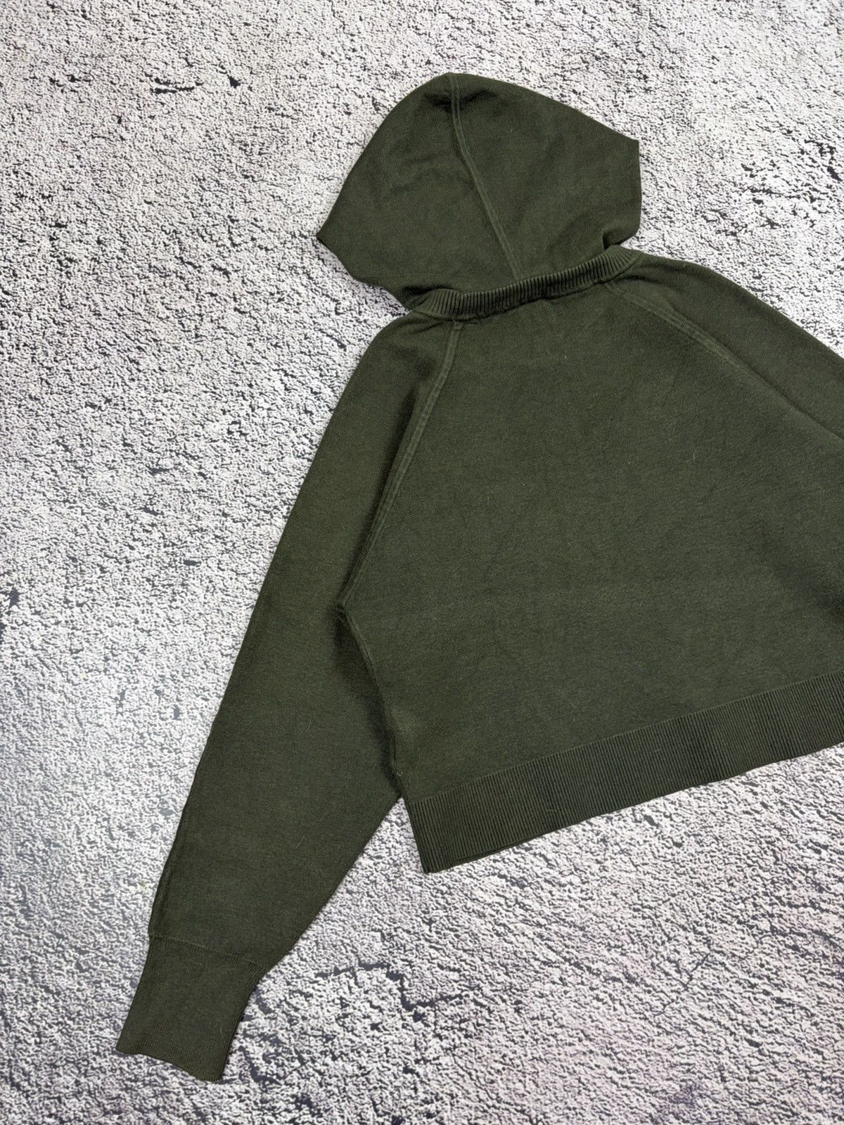 Sandro Sandro Paris Cropped Knit Hoodie Olive Green Size S / US 4 / IT 40 - 7 Thumbnail
