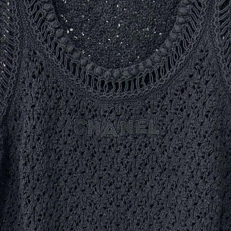Chanel Chanel Large logo crochet knitted back on the chest 2504-Ne Size XS / US 0-2 / IT 36-38 - 4 Thumbnail