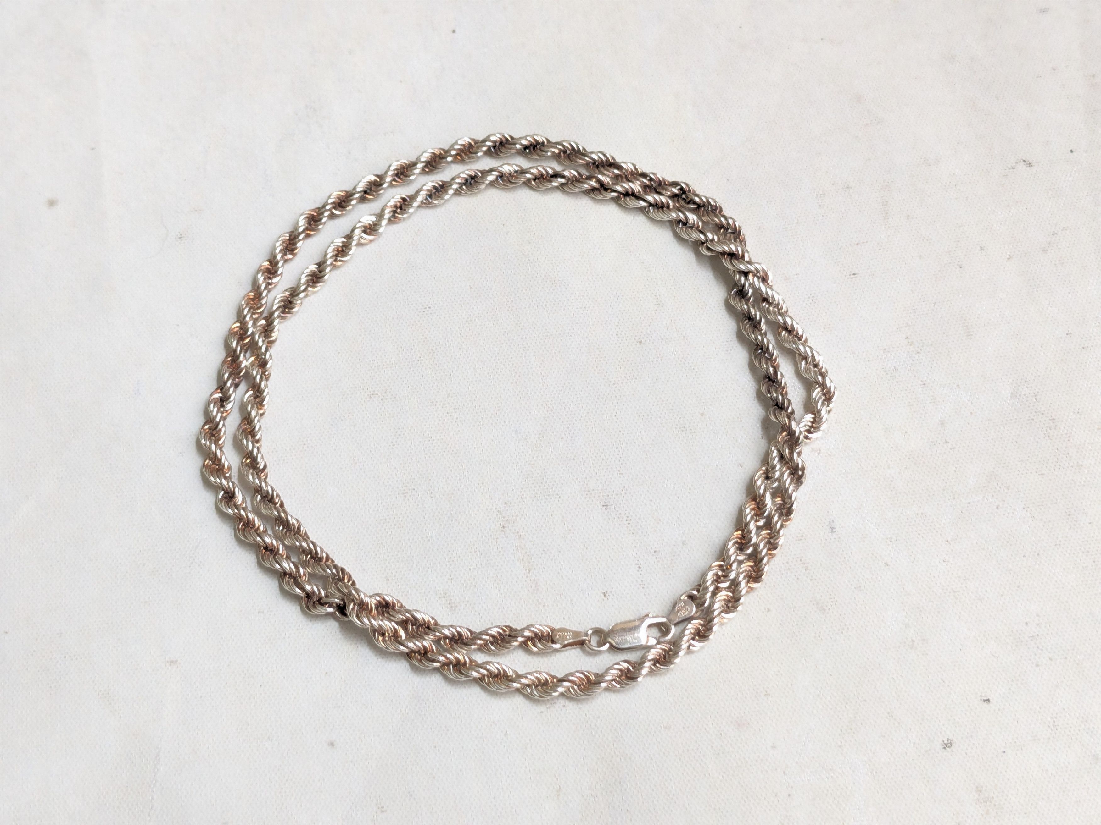 Milor Sterling Silver Rope Necklace Twist 24