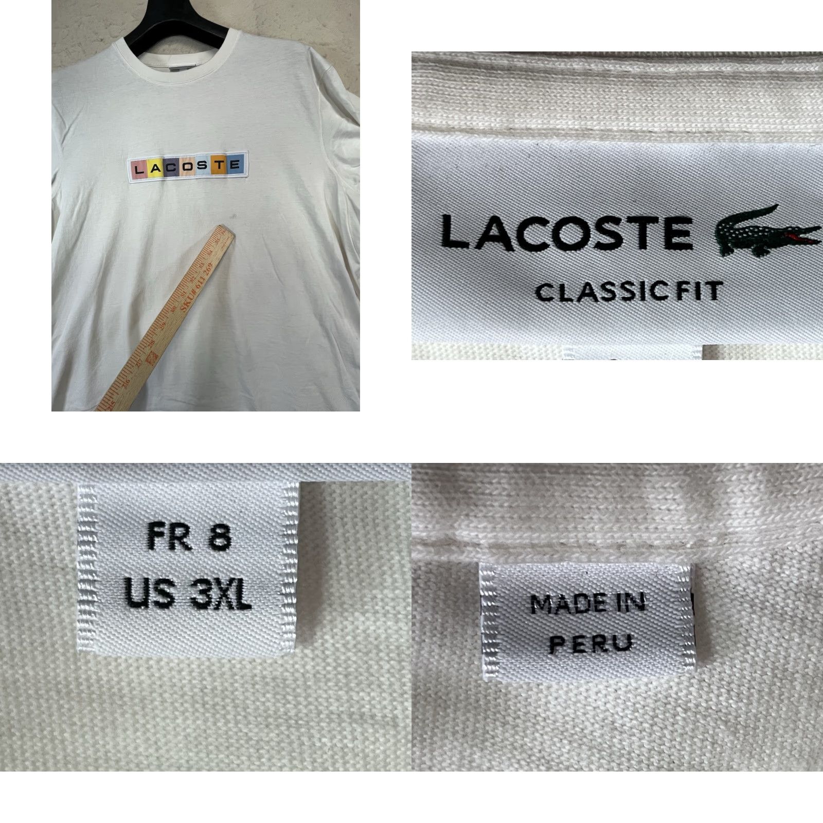 Lacoste Lacoste T-Shirt White 3XL Mens Cotton Shirt FR 8 See Pics Patch Spellout Patch See Pics Mens White 3XL Size US XXL / EU 58 / 5 - 8 Thumbnail