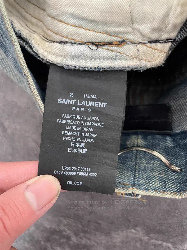 Saint Laurent Paris Saint Laurent Paris Light blue water-washed destroyed back Size US 28 / EU 44 - 6 Thumbnail