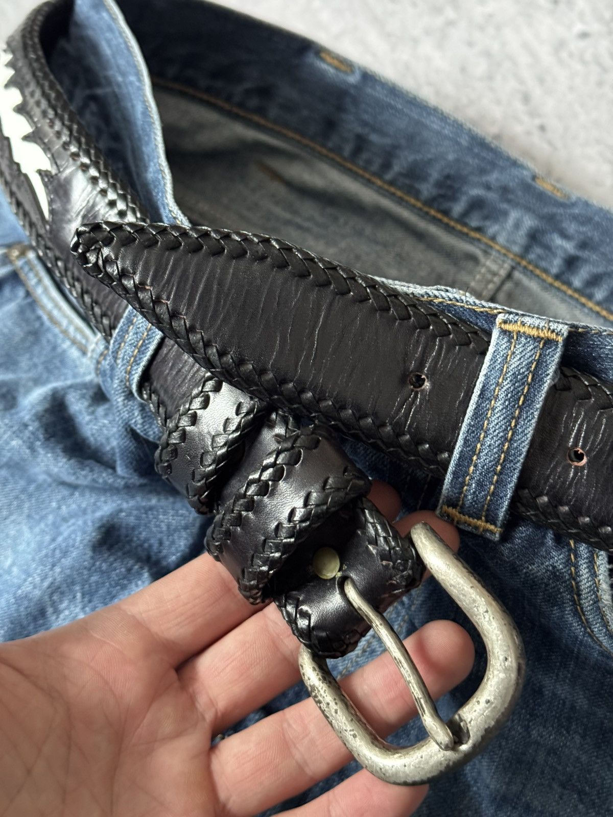 Vintage Vintage leather racing style belt Size ONE SIZE - 3 Thumbnail