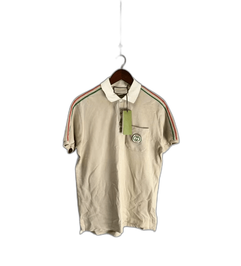 Gucci Gucci Beige Double G Embroidered Polo Shirt-yf Size US XS / EU 42 / 0 - 1 Thumbnail