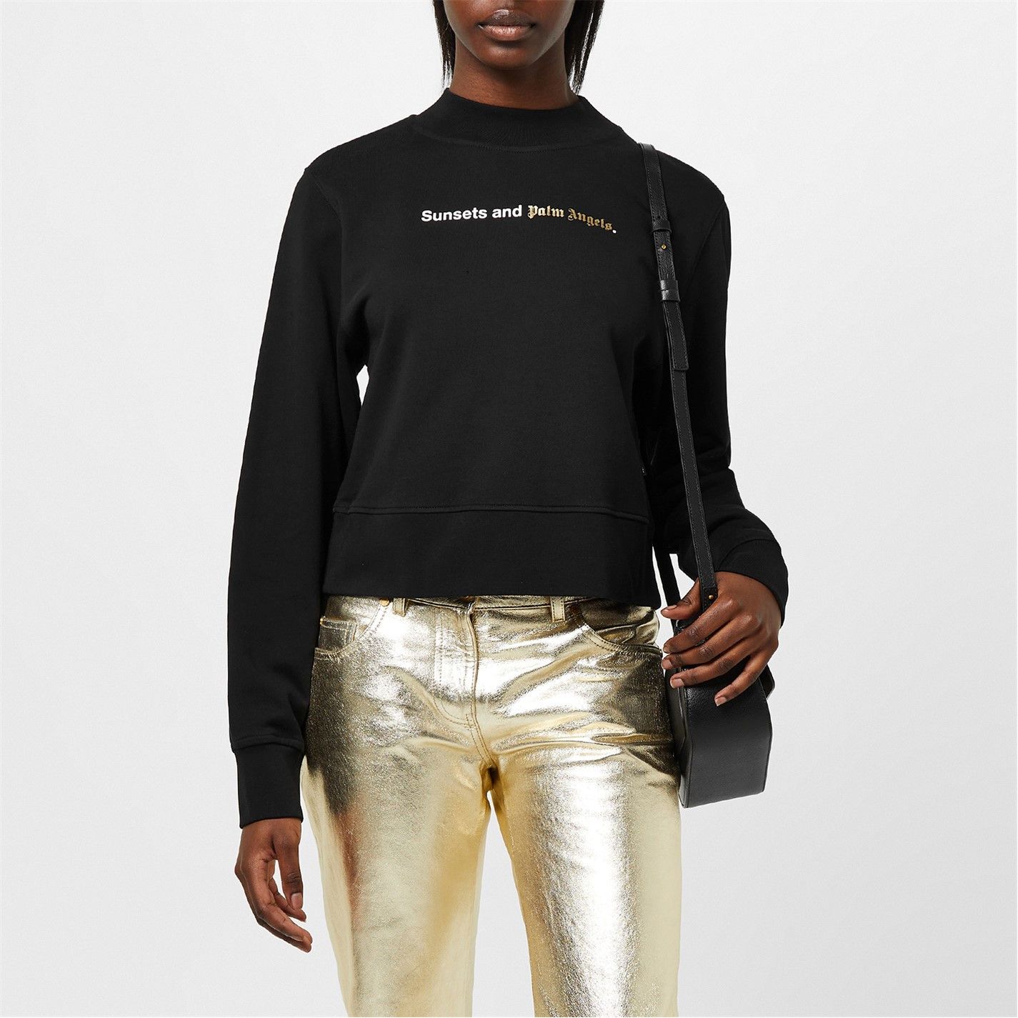 Palm Angels o1g2r1mq0325 Sunset Print Cotton Sweatshirt in Black Size S / US 4 / IT 40 - 3 Thumbnail