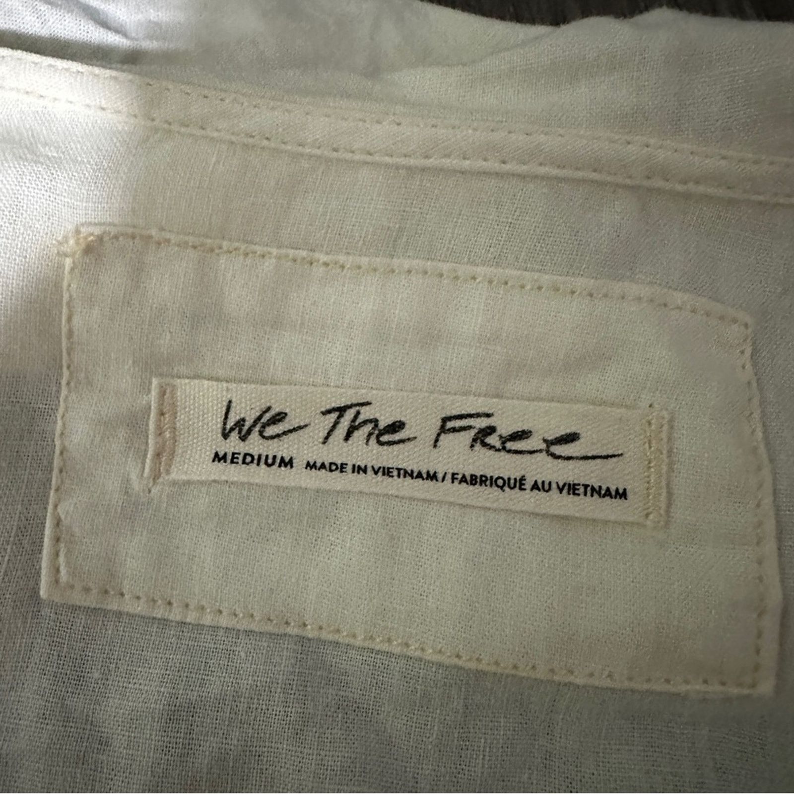 Free People We The Free People Ivory Ruffle Neck Button Down Top Sz M Size M / US 6-8 / IT 42-44 - 5 Thumbnail