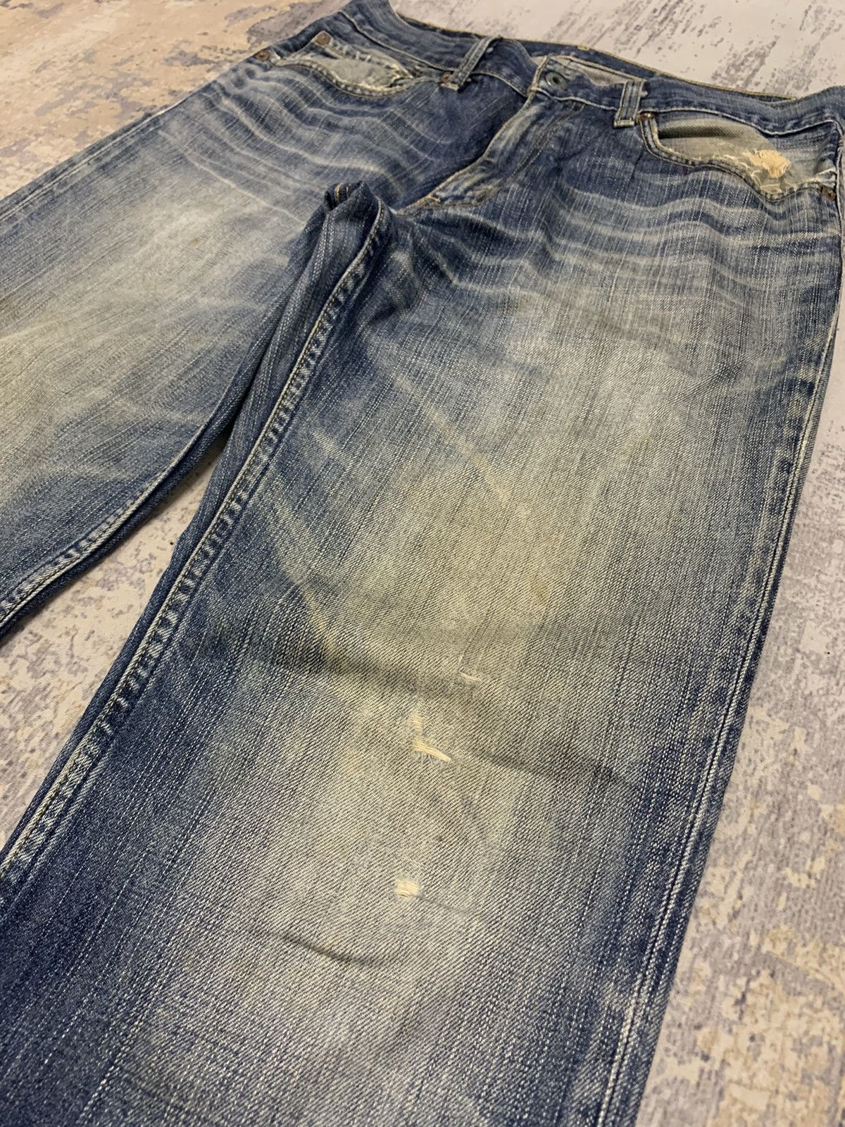 Levi's LEVIS 502 STONE WASH DISTRESSED DENIM JEANS Size US 31 - 6 Thumbnail