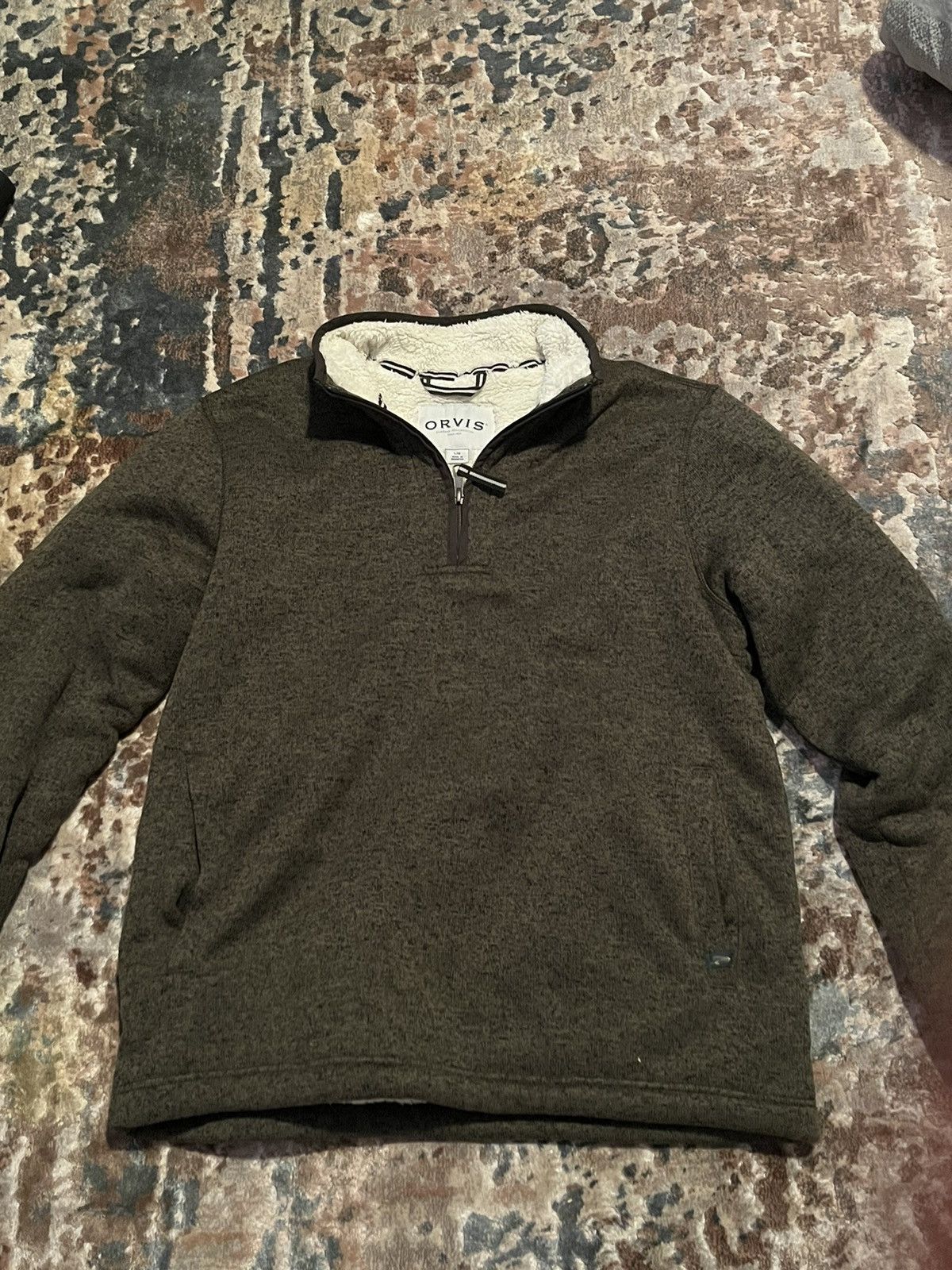 Orvis Orvis Olive Green Mens Quarterzip Sweater Size US L / EU 52-54 / 3 - 1 Thumbnail