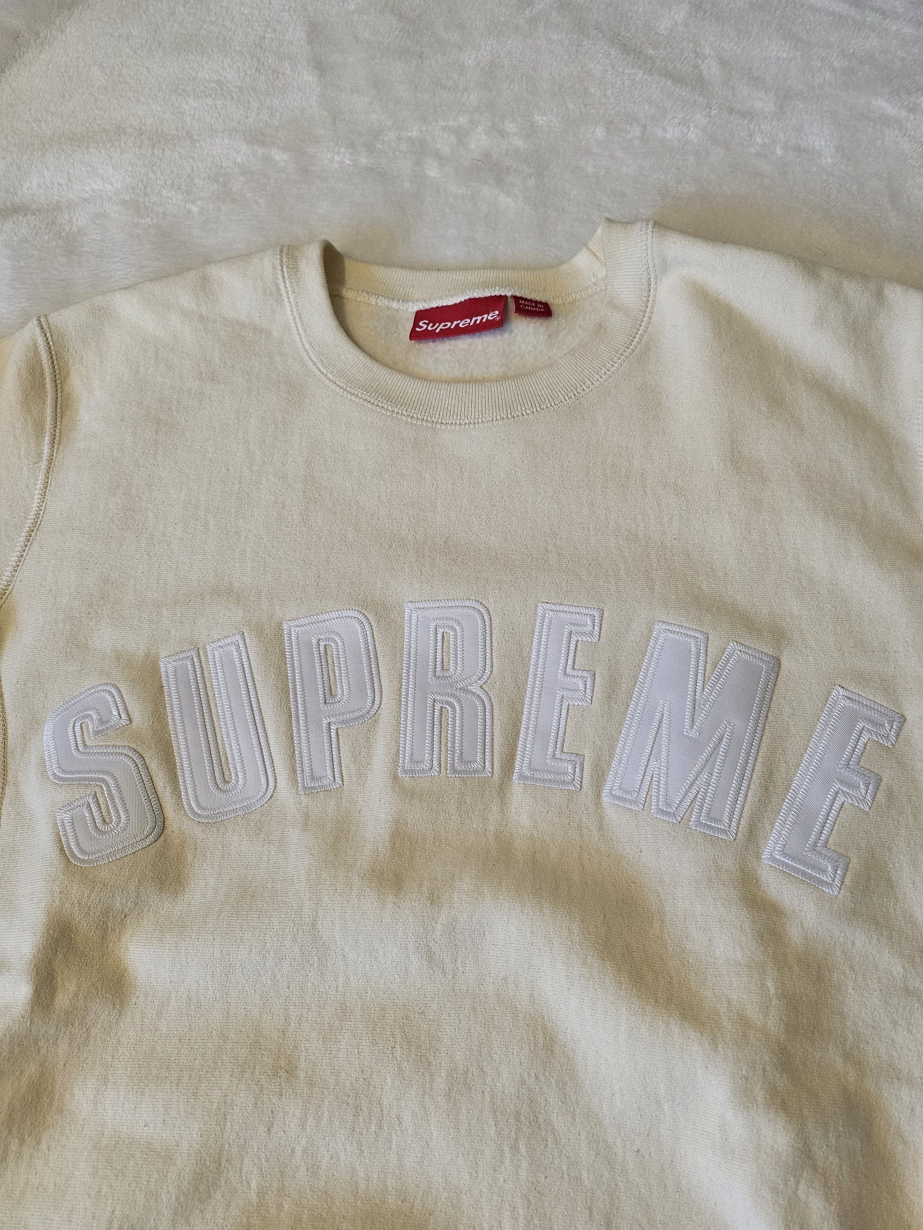 Supreme Supreme FW15 Arc Logo Crewneck Natural Beige Medium Size US M / EU 48-50 / 2 - 2 Thumbnail